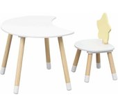 Mobili Rebecca Conjunto de mesa baja y silla para niños blanco y marrón