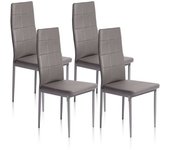 duehome Pack 4 sillas de comedor laia tapizado, gris, 43 x 98 x 44
