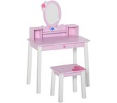 Homcom Tocador infantil con taburete multicolor 60 x 34 x 93 cm