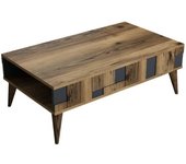 Dmora Mesa de café efecto madera nogal, antracita 105x60 h38 cm