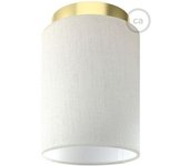 Creative Aplique de pared con pantalla blanca y detalles en latón