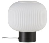 Nordlux Lámpara de mesa negro con elgante tulipa de cristal opal