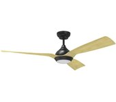 Wonderlamp Ventilador de techo silencioso negro con palas de madera