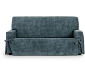 Eysa Funda sofá 2 plazas antimanchas con lazos azul 140 - 180cm