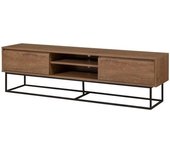Calicosy Mueble de tv 2 nichos 2 cajones decoración nogal l180 cm