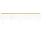 TEULAT Mueble tv blanco 2 cajones con puerta abatible 180x40 cm