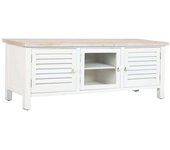 Fijalo Mueble tv de madera de abeto y mdf en blanco 120x40x45cm