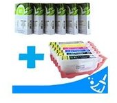 Q-Nomic Pack PGI-520 y CLI-521 Cartuchos (6 colores) + Limpiadores