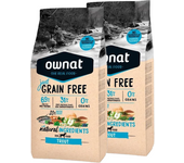 Pack 2 x 14 Kg Ownat Just Grain Free Adult Pienso Para Perros Con Trucha Pack 2 X 14 Kg