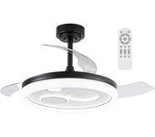 Ventilador led aspas retráctiles raina negro cct dim (50w)
