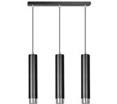 Regleta colgante mura negro/cromo (3 luces)