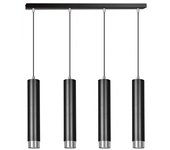 Regleta colgante mura negro/cromo (4 luces)