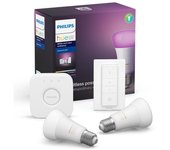 Philips Hue White and Color Kit 2 Bombillas Inteligentes LED E27 9W + Puente + Mando