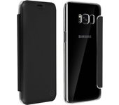 Muvit Funda Libro Cristal Transparente / Cuero Sintético Negro para Samsung Galaxy S8
