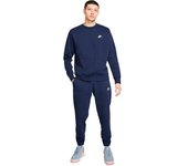 Nike - Sudadera Sportswear Club Crew Fleece, Hombre, Midnight Navy-White, L