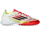 Adidas - Bota de fútbol F50 Pro Turf, Unisex, White-Core Black-Solar Yellow, 8,5 UK