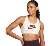 Nike - Sujetador Swoosh Mujer, Mujer, Coconut Milk-Dark Team Red, L