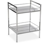 Versa Home Mueble de baño con 2 estantes en acero plateado