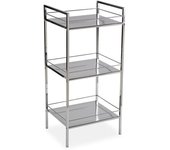 Versa Home Mueble de baño con 3 estantes en acero plateado