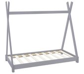 ML-Design Cama infantil madera gris 167,5 x 146 x 87,5 cm
