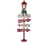Fijalo Farola de navidad led metal rojo 54,5x22x154 cm