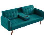 Concept Usine Sofá cama 3 plazas con mesa central plegable verde