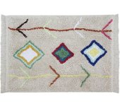 Lorena Canals Alfombra lavable de algodón beige y colores 70x100