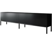 Dmora Mueble de televisión efecto madera negro 180x30  cm