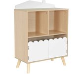 sweeek Librería infantil de 2 estantes y 2 puertas, blanco