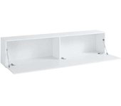 Dmora Mueble tv efecto madera blanco brillo 180x30h40 cm