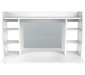 ML-Design Tocador blanco de pared maquillaje espejo taburete