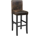 Tectake Taburete de bar de poli piel madera marrón antiguo