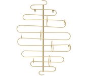 Mauro Ferretti Portabotellas de pared de metal dorado 53x13x72 cm
