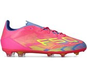 Adidas - Bota de fútbol F50 Elite FG Niño, Unisex, Lucid Pink-Lucid Lemon-Blue Fusion, 4 UK