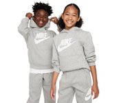 Nike - Sudadera Sportswear Club Fleece HBR Niño, Unisex, Grey Heather-White, S