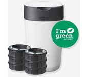 Starter pack basura para pañales TOMMEE TIPPEE Twist & Click + 6 recambios blanco claro liso