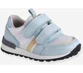 VERTBAUDET Zapatillas deportivas estilo running con tiras autoadherentes bebé niña azul claro liso con motivos