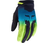 Fox 180 Flora Guantes de motocross para niñas - Negro Azul Amarillo (S)