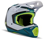 Fox V1 Nitro MIPS Casco de motocross - Negro Blanco Verde Azul (2XL)