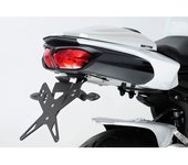 PROTECH Kit de soporte de matrícula  que incluye reflector y placa de acero inoxidable ligero/aluminio recubierto de polvo negro - Negro