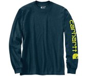 Carhartt Logo Longsleeve - Azul Amarillo (S)