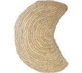 NATYAL Cojín infantil de rafia natural con forma de luna 45x30cm