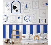 Acte Deco Papel pintado panorámico marcos infantiles azul 375x250cm
