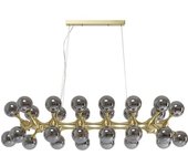 Kare Design Lámpara colgante con bolas de cristal dorada y plateada 140c