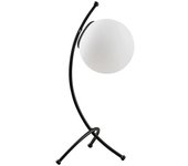 Wonderlamp Lámpara de mesa cuvilínea negro y elegante tulipa de cristal