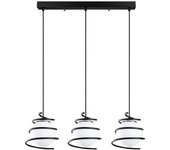 Wonderlamp Regleta de techo 3 luces moderno y esferas cristal colgantes