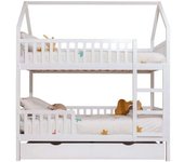 MueMue Litera casita + cajón almacenaje madera blanco 90x190/90x190cm