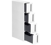 SONGMICS Carro de 4 niveles de 45 x 17 x 84 cm de color blanco y gris