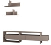 Calicosy Mueble de tv con 2 puertas y 2 estantes murales l180 cm - topo
