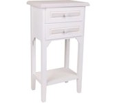 Wanderlust deco Mesita telefonera de madera de 2 cajones blanco 37x26.5x69.5